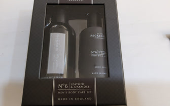 PECKSNIFF'S No 6 Leather & Oakmoss Men's Body Care Set Body Spray 100 ml & Shower Gel 250 ml