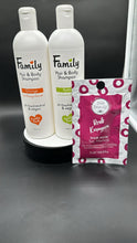 Family Hair & Body Shampoo Apple Extract 500 ml + Family Hair & Body Shampoo Orange Extract 500 ml with Hair Mask