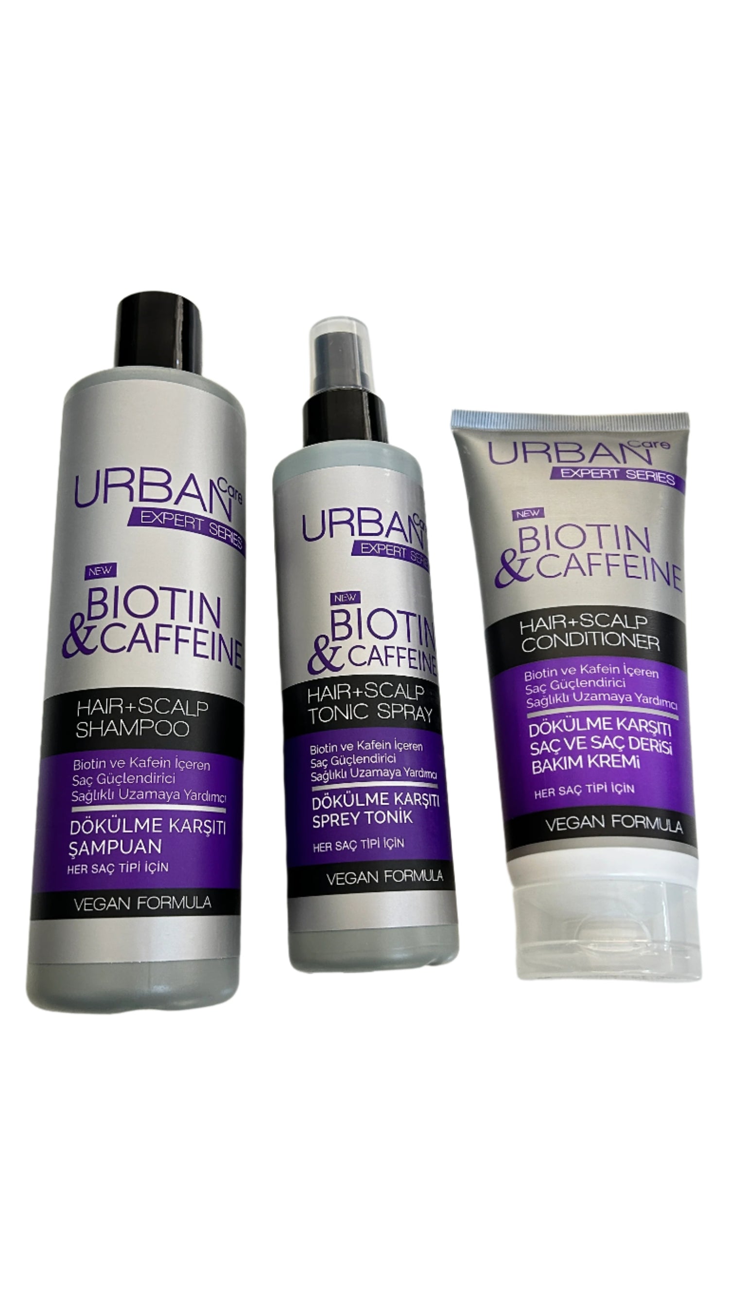 Urban Care Expert Series Biotin&Caffeine Tonic Spray&Shampoo&Conditioner Set