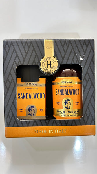 HOPIFICIO Gift Set Sandalwood Scented Liquid Soap 500 ml & Bar Soap 260 g