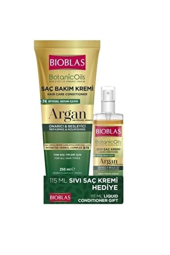 BIOBLAS Botanic Argan Oil Hair Care Cream 250 ml & Liquid Conditioner 115 ml