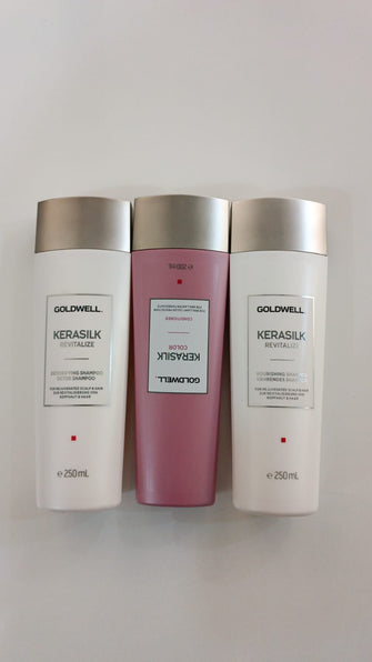 GOLDWELL KERASILK Revitalize Detoxifying Shampoo 250 ml+Color Conditioner 200 ml+Revitalize Nourishing Shampoo 250 ml