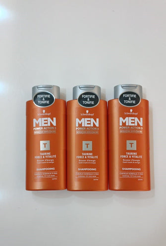 Schwarzkopf Men Power Action 3 Shampoo 250 ml x3